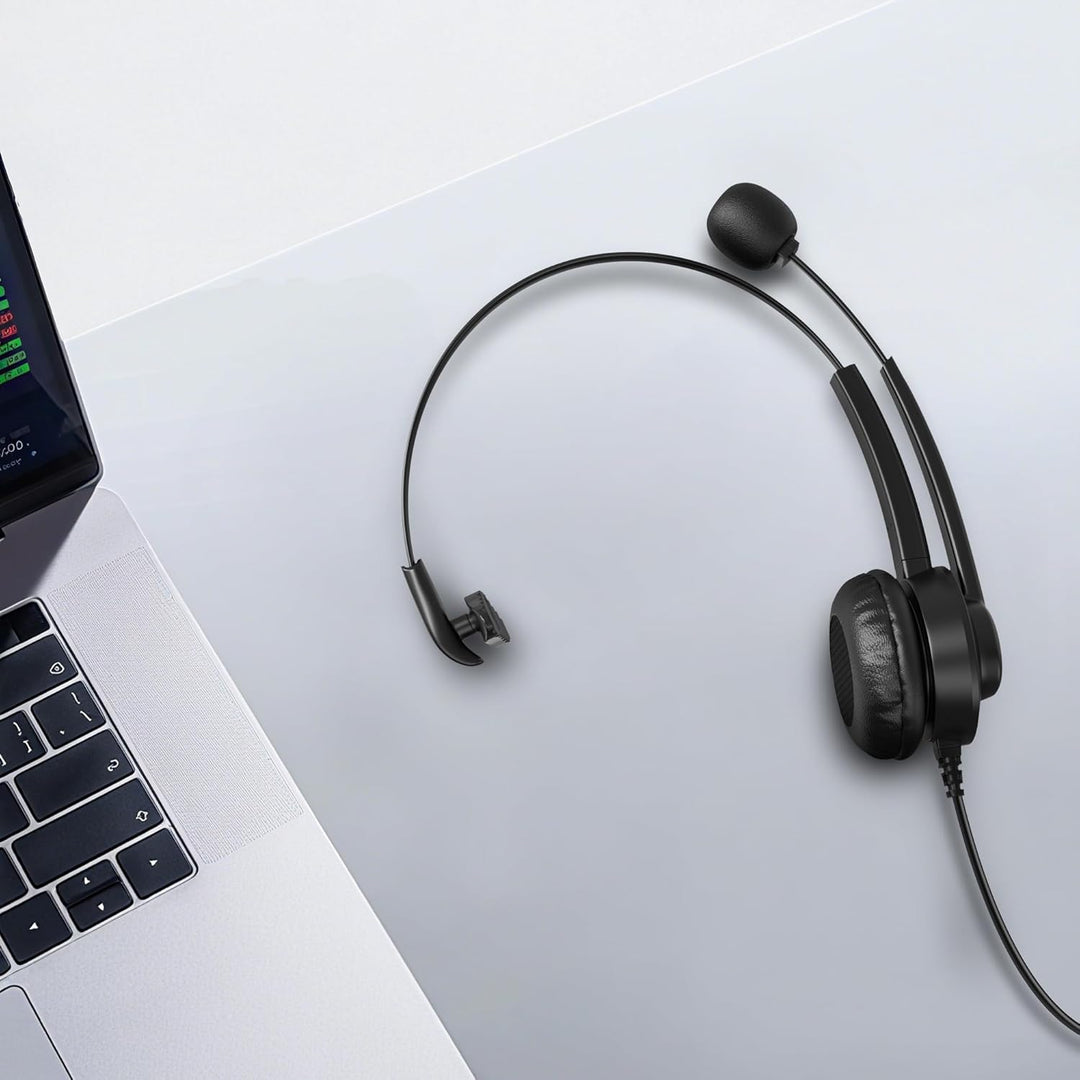 Wantek USB Headset mit Mikrofon für PC Laptop Büro, USB Stecker Typ-C Adapter Für Call Center Online