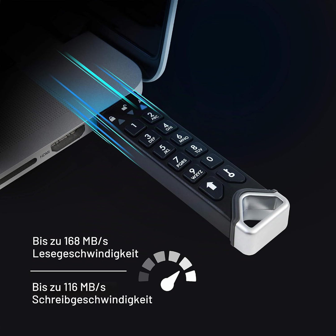 iStorage datAshur PRO2 4 GB | Sicheres Flash-Laufwerk | Zertifiziert nach FIPS 140-2 Level 3 | Passw