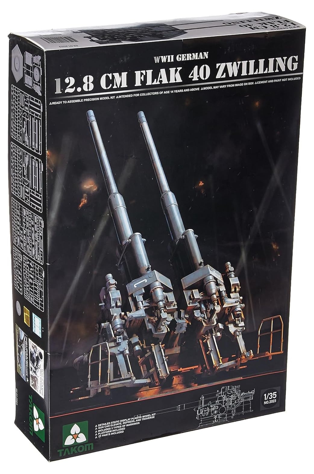 TAKOM TAK-2023 - Modellbausatz 12.8 cm Flak 40 Zwilling