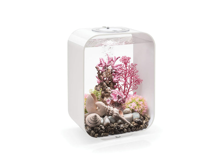 biOrb 72049 LIFE 15 LED weiss - dekoratives 15 Liter Aquarium-Komplett-Set mit Filtersystem, LED-Bel