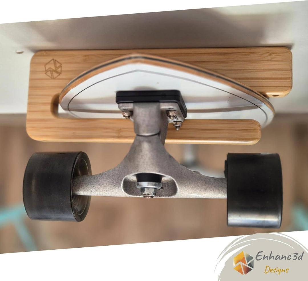 Enhanc3d Designs Vertikale Skate-Halterung aus Bambusholz, modernes und robustes Design, Skate-Wandh