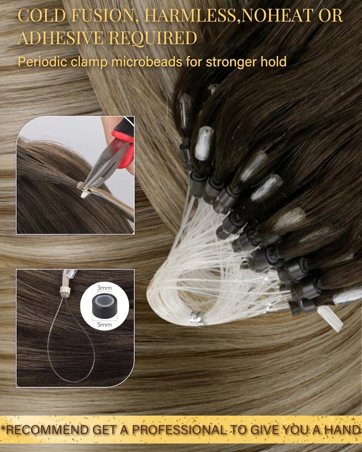 Hetto Blond Microring Echthaar Extensions Microring Extensions Echthaar Extensions Microring Echthaa