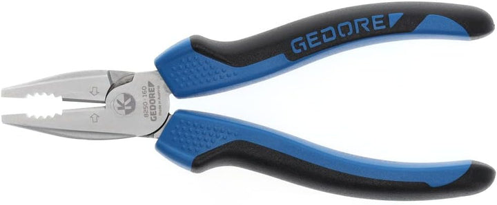 GEDORE Kraft-Kombizange zum Schneiden/Halten/Drehen, 2-Komponenten-Griff, Länge 160 mm, HRC 62-64, 8
