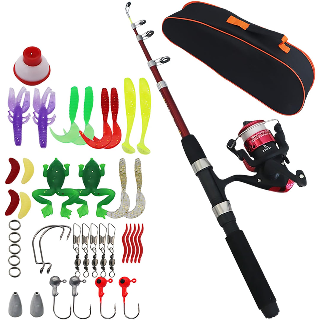 Angelset Für Kinder, 1.5M Kinderangel Starter Set, Teleskopangel, Angel Zubehör Mit Angelschnur, Ang