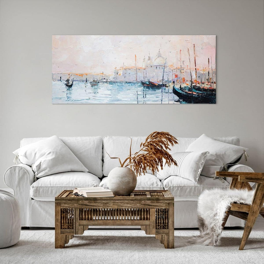 Wandbilder Dekoration Wohnzimmer Venedig Basilika Panorama Bilder auf Leinwand 120x50cm Leinwandbild