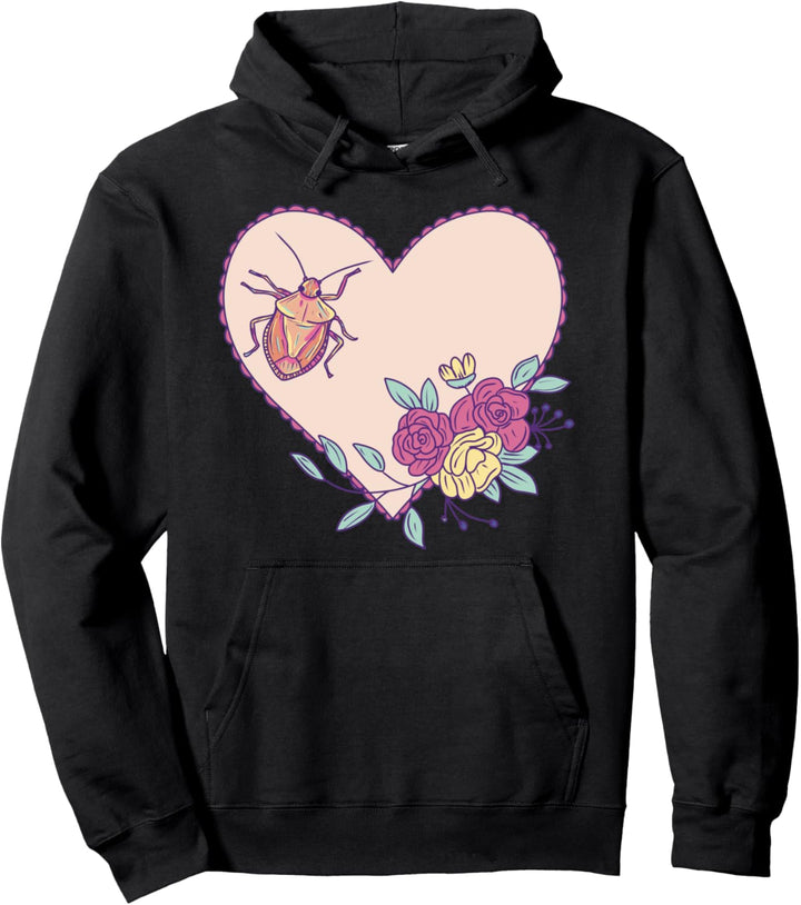Nette Stink Bug Art - Insekt mit Herz und Blumen Pullover Hoodie