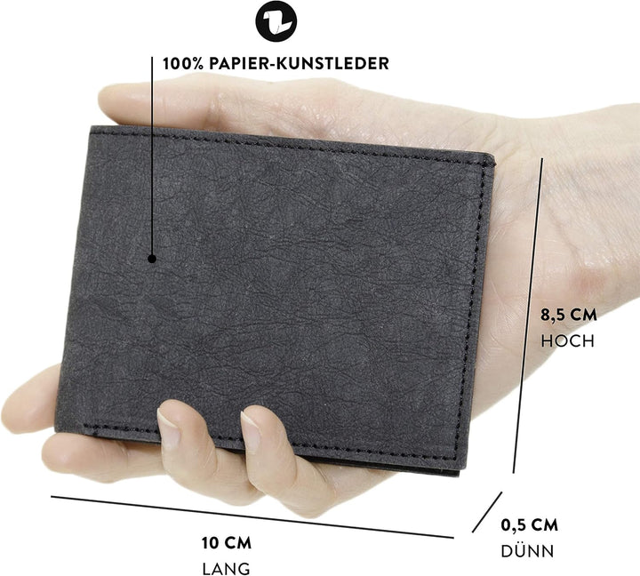 FRITZVOLD MINIMAL Wallet, RFID-Schutz &amp; Münzfach, kleines, dünnes Portemonnaie für Herren, Flacher G