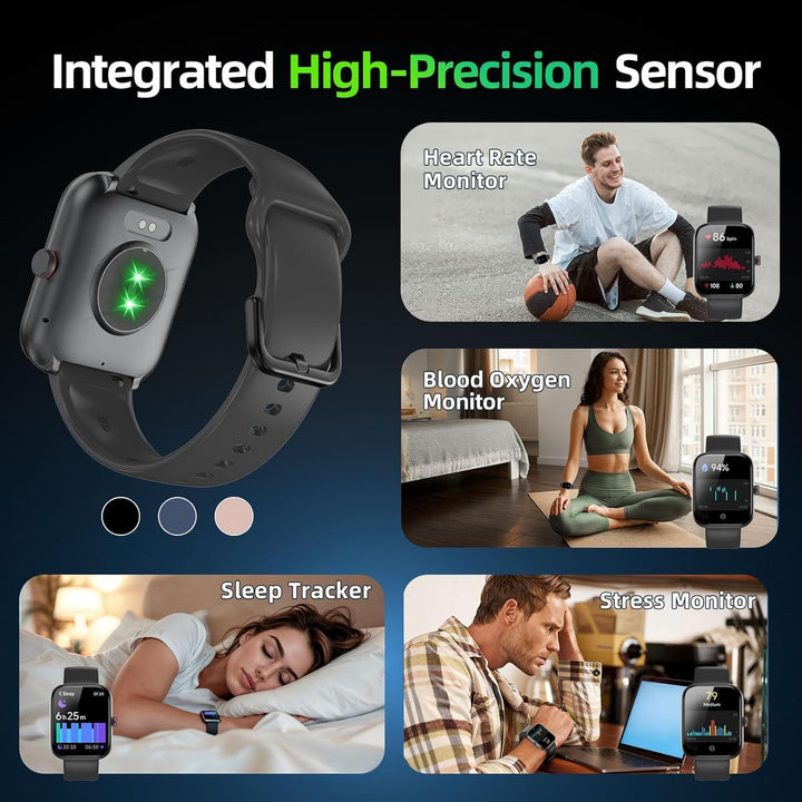 Smartwatch Herren Damen, 1,91" HD Fitnessuhr mit Alexa &amp; Telefonfunktion, 100+ Sportmodi Smart Watch