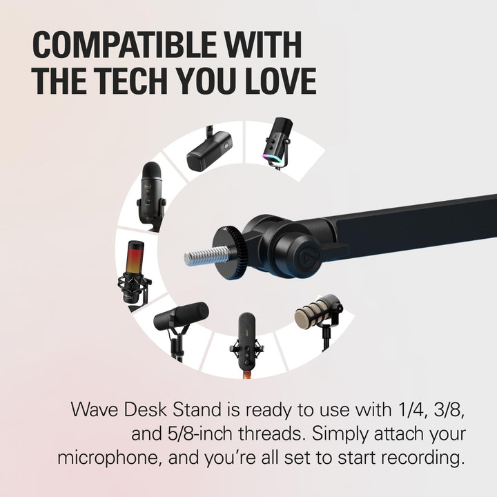 Elgato Wave Desk Stand – Verstellbarer Mikrofonständer, kompatibel, HyperX, Rode, Fifine, Shure und
