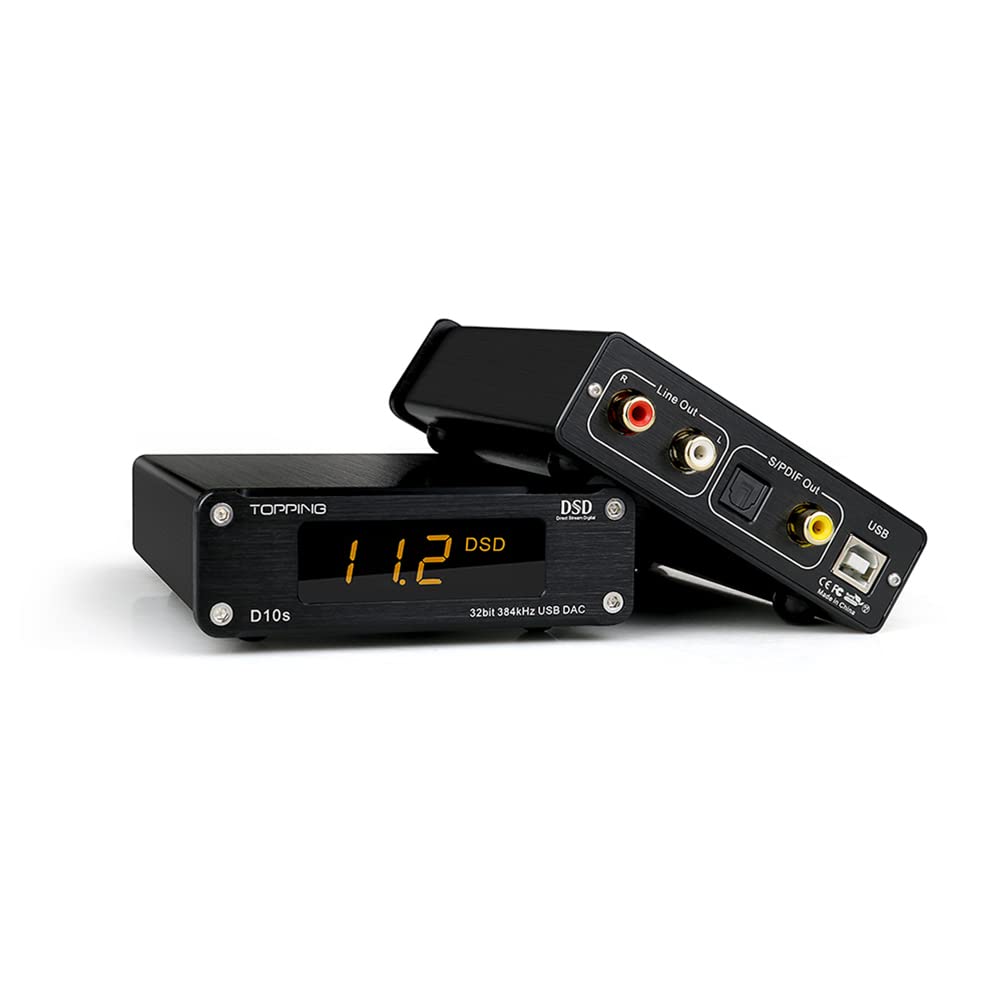 TOPPING D10s HiFi DAC USB Decoder HiFi XMOS XU208 ES9038Q2M DAC Optisch Koaxial DSD256 384kHz Audio