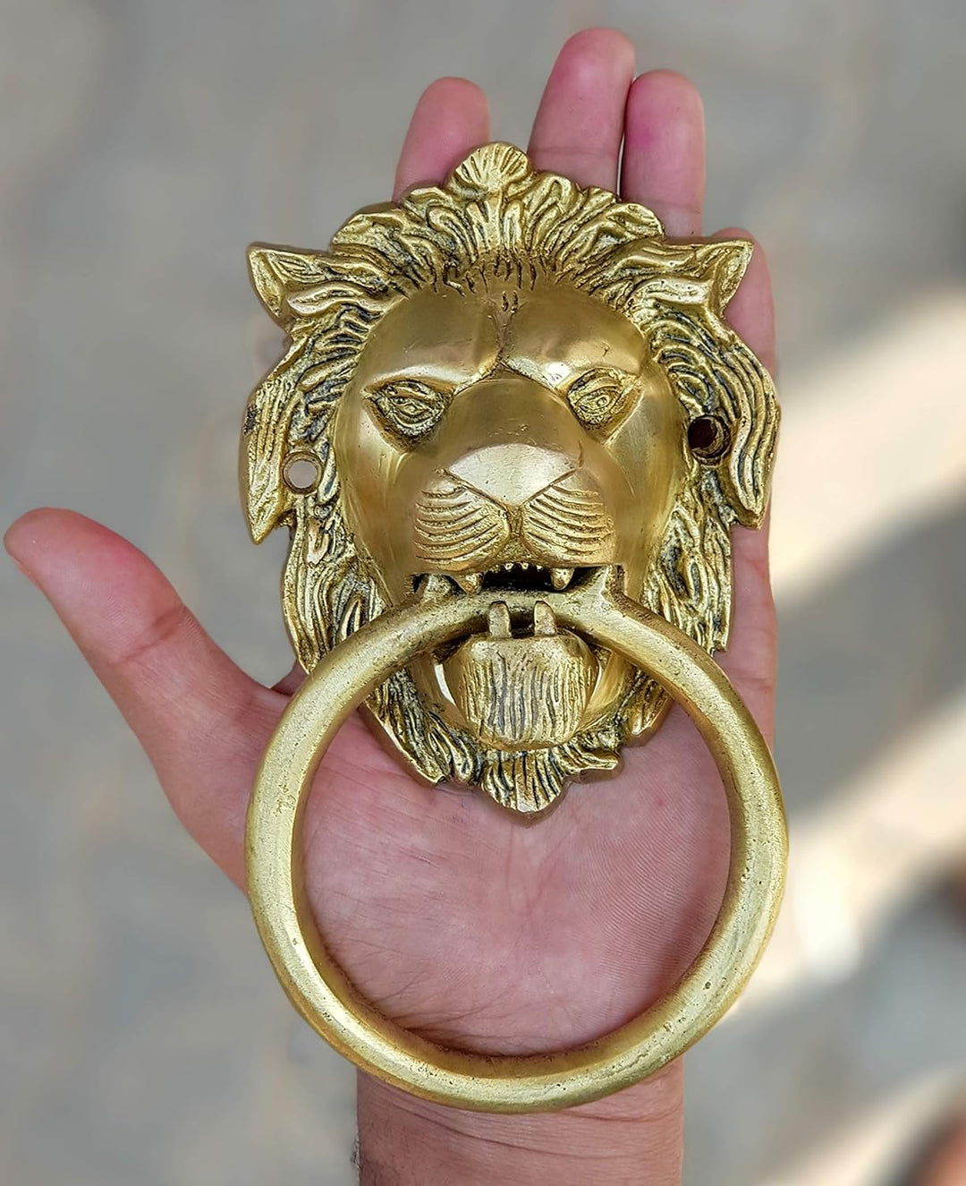 StonKraft Startseite Sammlung- schöne Messing Löwen Mund Türklopfer, Türzubehör, Tor Klopfer (5 Zoll