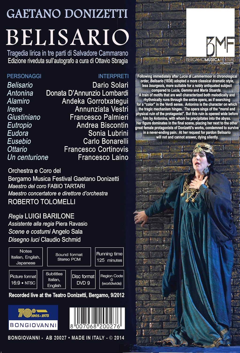 Donizetti: Belisario (All-regions DVD), DVD