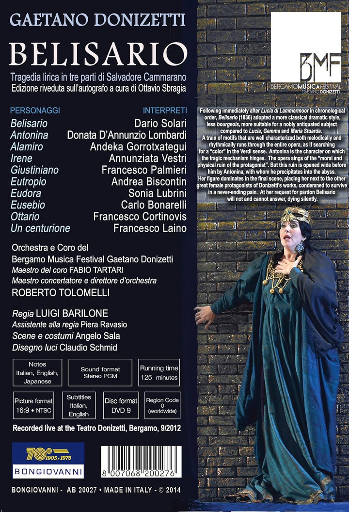 Donizetti: Belisario (All-regions DVD), DVD