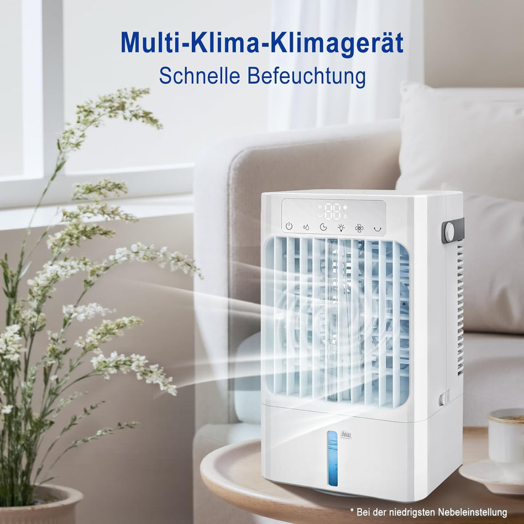 Mobile Klimaanlage mit wasser cooling,Tragbare Air cooler fan mit 1-8H Timer,3 in 1 Personal Tisch-K