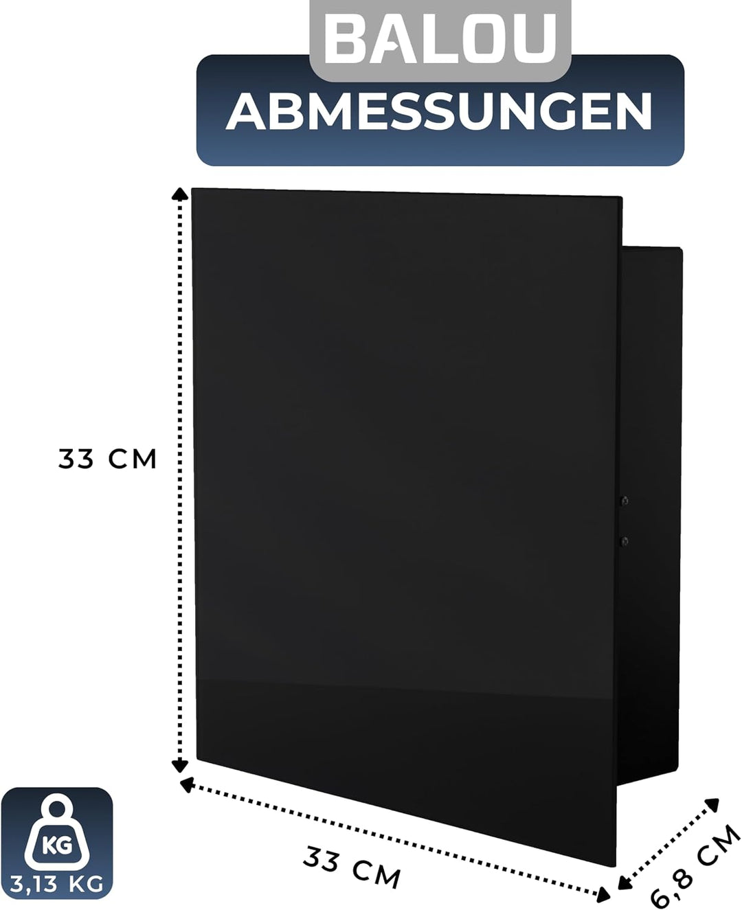 BALOU Schlüsselkasten modern mit Glas Magnettafel - Memoboard magnetisch mit 6 Magneten und Stift -