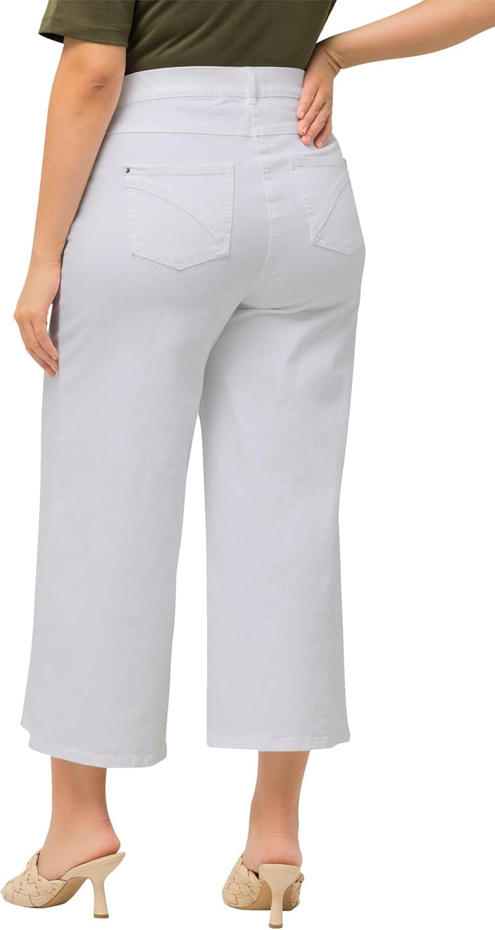 Ulla Popken Damen Denim Culotte Jeans 46 Schneeweiss, 46 Schneeweiss