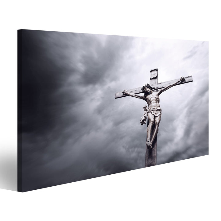islandburner Bild auf Leinwand Kreuzigung Von Jesus Christus Bilder Wandbilder Poster 80x40cm, 80x40