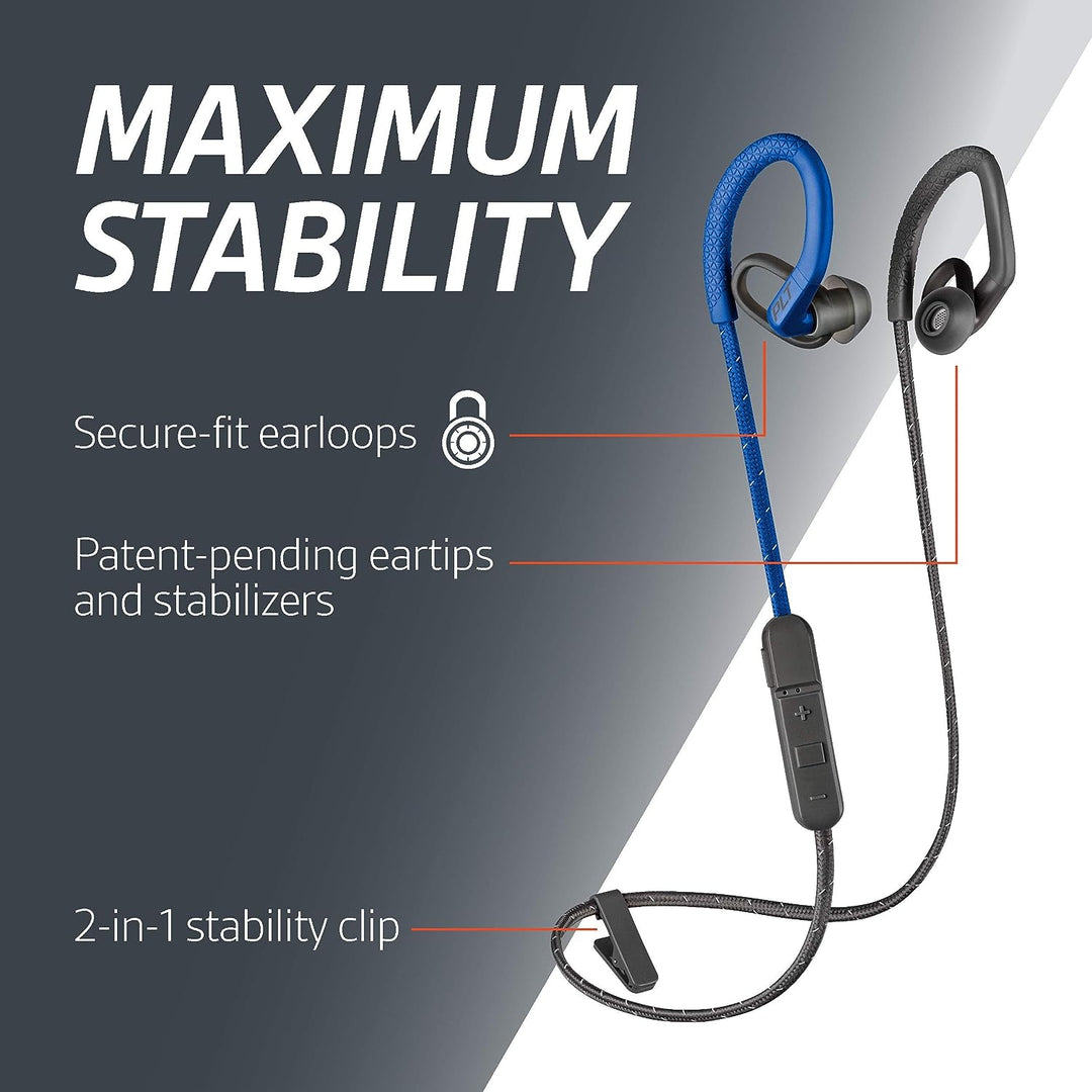Plantronics BACKBEAT FIT 350 Bluetooth V 4.1 Sport Headset/Kopfhörer, In-Ear Schwarz/Grau Schwarz -