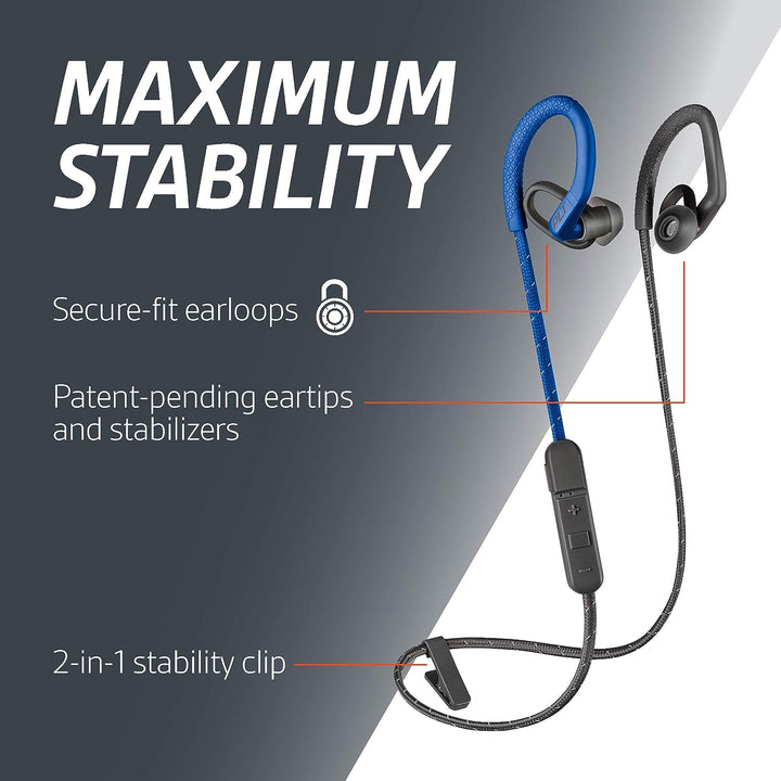 Plantronics BACKBEAT FIT 350 Bluetooth V 4.1 Sport Headset/Kopfhörer, In-Ear Schwarz/Grau Schwarz -
