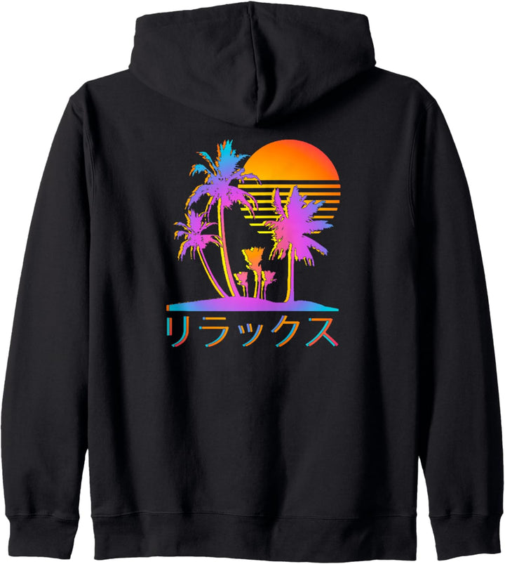 Japanisch Entspannen Vaporwave Harajuku Grafik Design Kapuzenjacke