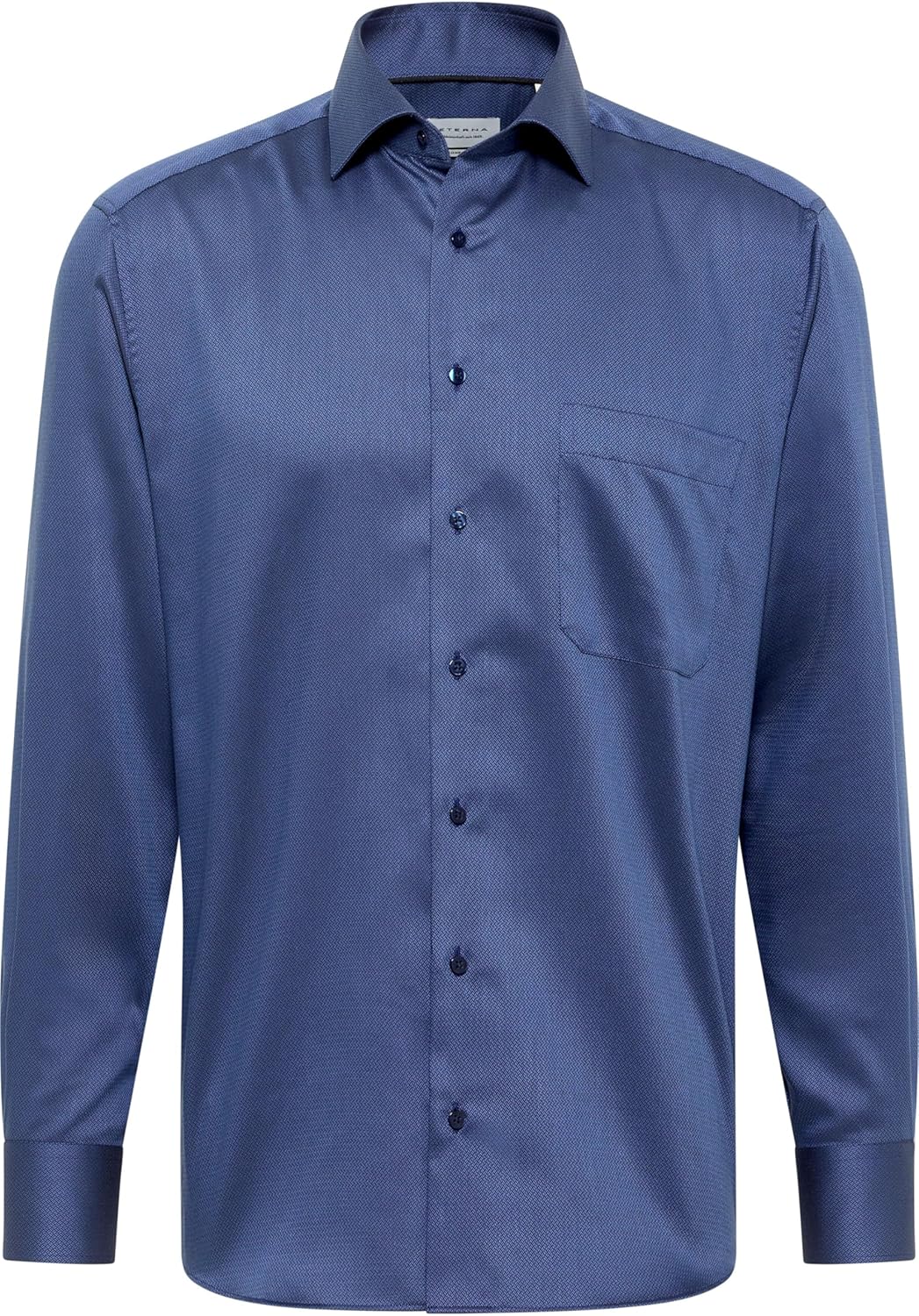 ETERNA Male Cover Shirt unifarben Comfort FIT 47 Blau(07), 47 Blau(07)