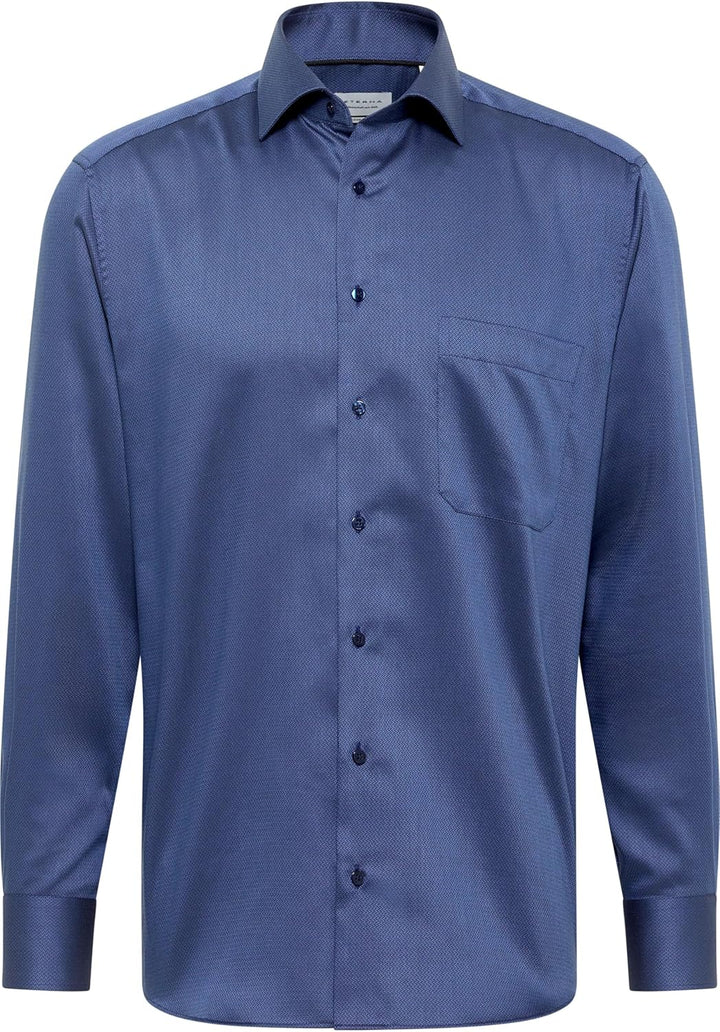 ETERNA Male Cover Shirt unifarben Comfort FIT 47 Blau(07), 47 Blau(07)