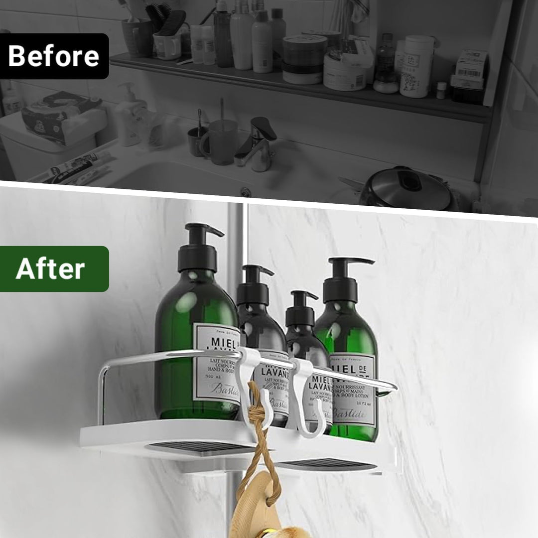 Hawsam Ohne Bohren Duschablage für die Duschstange - Badezimmer Dusche Rack Verstellbar Höhe, Für Du