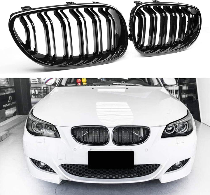YIUBCZOQI E60 Nieren Schwarz,Kühlergrill passend für BMW 5er E60 E61 M5 2003–2009 E60 E61 Grill Nier