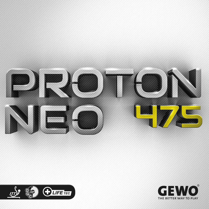 GEWO Proton Neo 475 Tischtennis Belag – spinfreudig &amp; präzise mit DGC40+ Oberfläche – Hard+ Schwamm