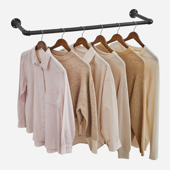 SONGMICS Kleiderständer für die Wand, Kleiderstange im Industrie-Design, 2er Set, Wandmontage, 92 x