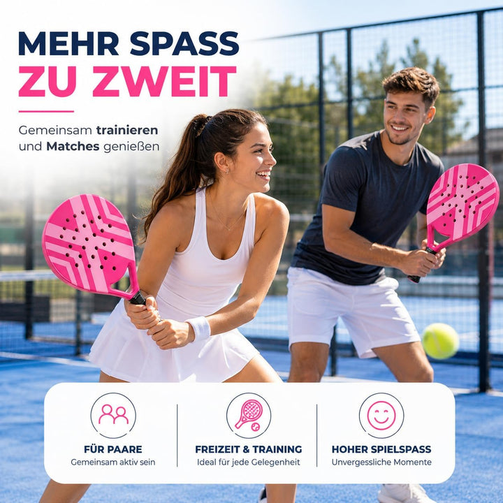 Padel Schläger Erwachsene Profi Racket Padelschläger Set mit Meshtasche Tennis Schläger für Anfänger