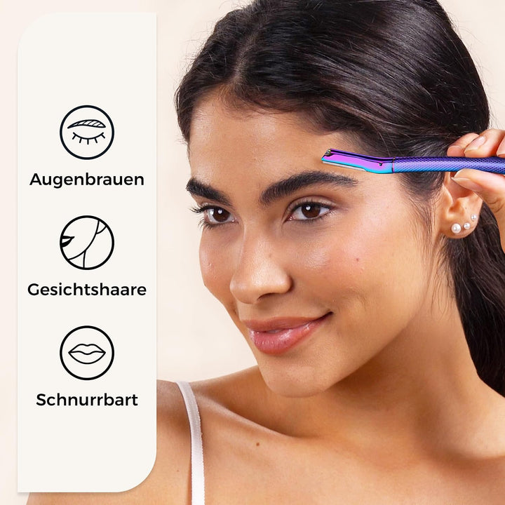 ZOMCHI Augenbrauenrasierer, Gesichtsrasierer für Damen und Herren, Augenbrauen-Trimmer-Former mit Pr