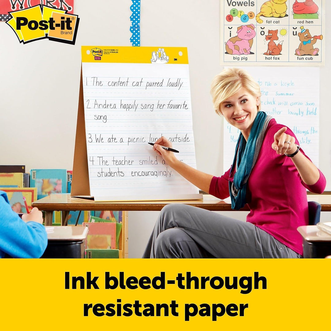 Post-it Super Sticky Tischstaffelei, ideal für virtuelle Lehrer und Studenten, 50,8 x 58,8 cm, 20 Bl