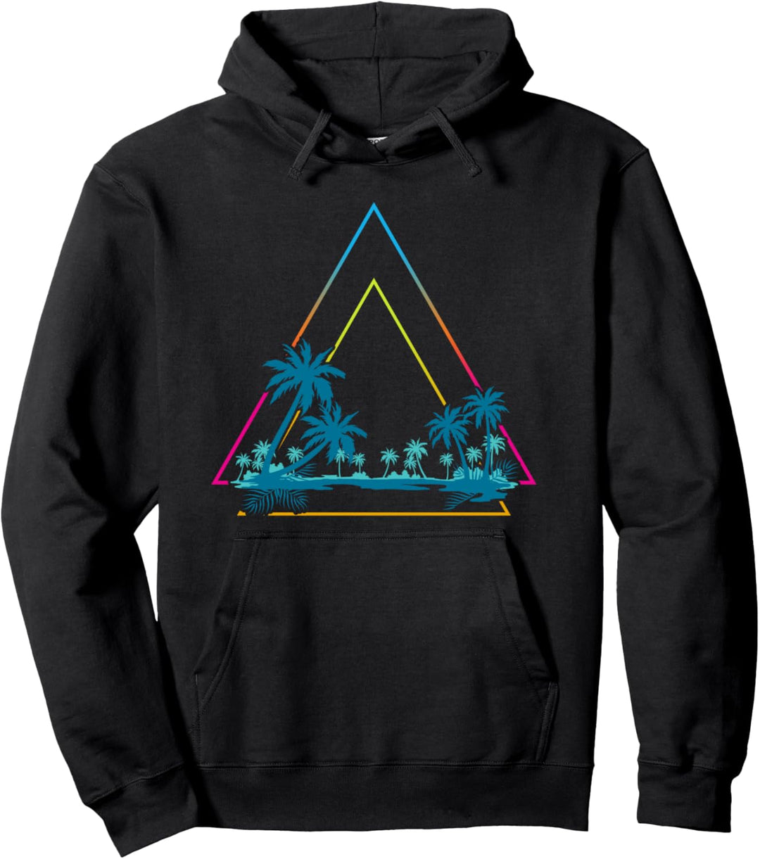 Synthwave Sommerurlaub Tropischer Strand Retro Vaporwave Pullover Hoodie