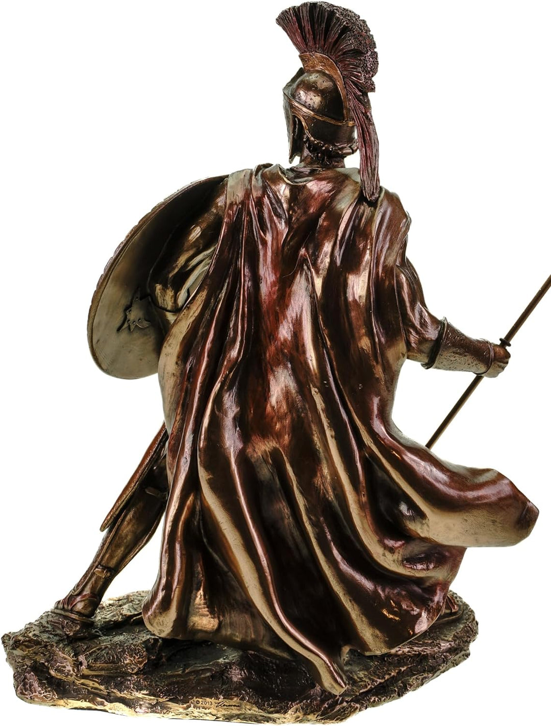 Veronese Leonidas mit Schild und Speer Figur Feldherr Spartaner bronziert