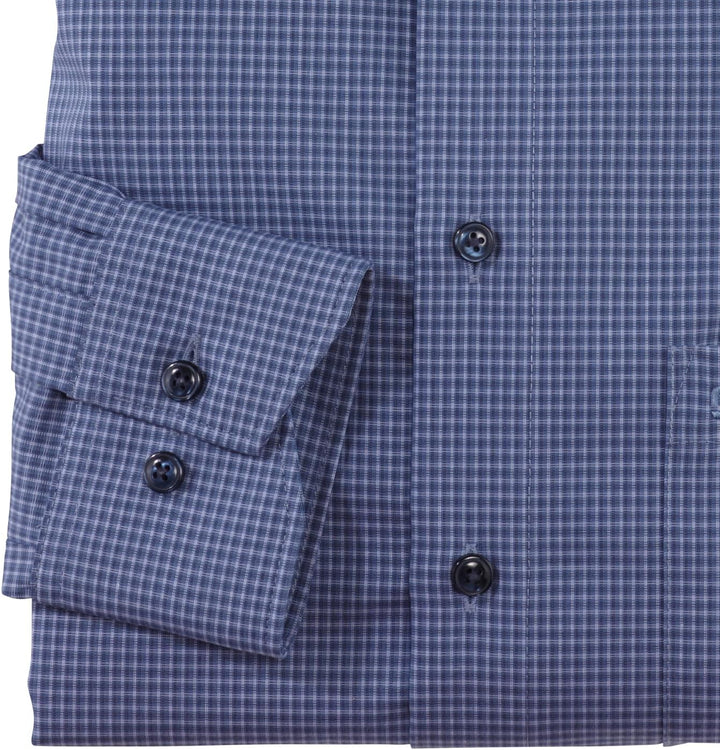 OLYMP Herren Businesshemd Langarm Luxor,Kariert,modern fit,Button-Down-Kragen 37 Rauchblau 13, 37 Ra