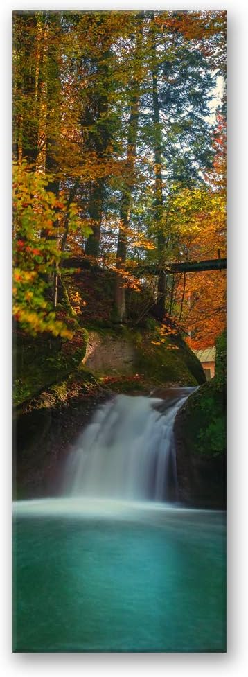 Wandbild XXL Wasserfall Deko Kunst Bilder Wald mehrfarbig 60x150 cm M14613 60x150 cm, M14613 60x150
