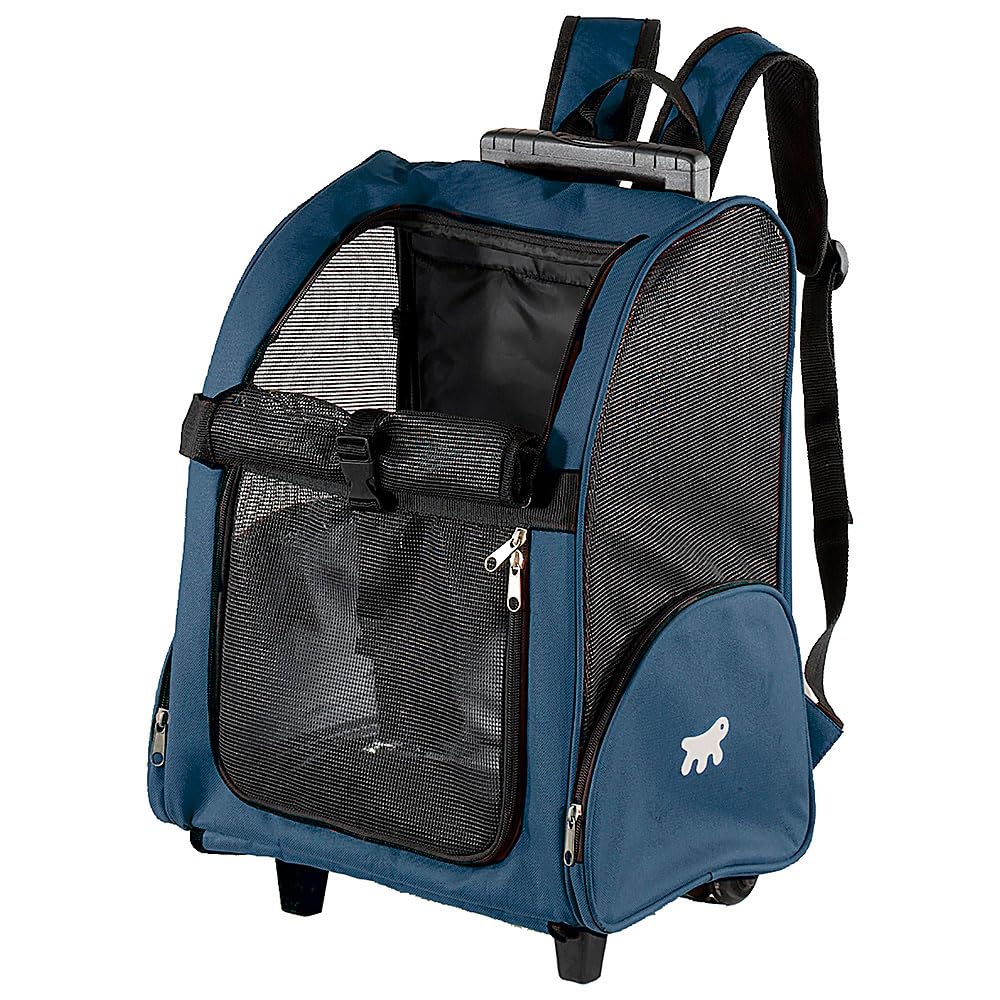 Transportbox für Kleine Hunde und Katzen Trolley mit Rollen, Rucksack für Kleine Hunde Katzen, Teles