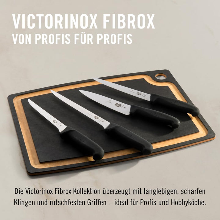 Victorinox Fibrox Filetiermesser, Scharfes Küchenmesser für Fleisch und Fisch, 20 cm, Gerade Klinge,
