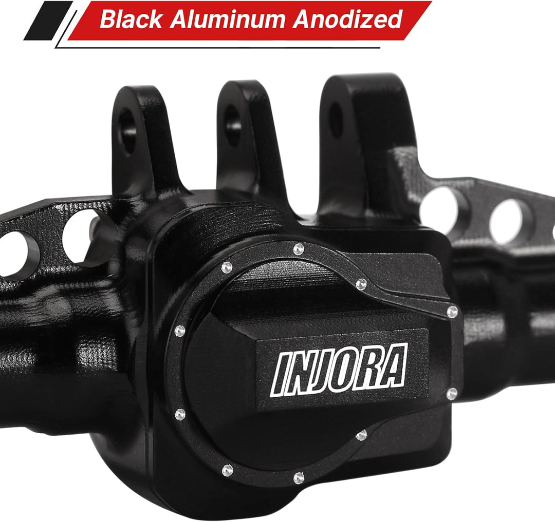 INJORA Vorder Hinter Achsen Set - +4mm Verlängerte Alu Komplett Achsen für TRX4M Upgrade 1/18 RC Cra