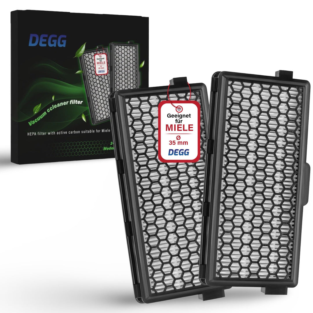 DEGG® Kombifilter HEPA &amp; Aktivkohle, Kompatibel mit Miele, 2 Stück Kombifilter Hepa &amp; Aktivkohle 2 S