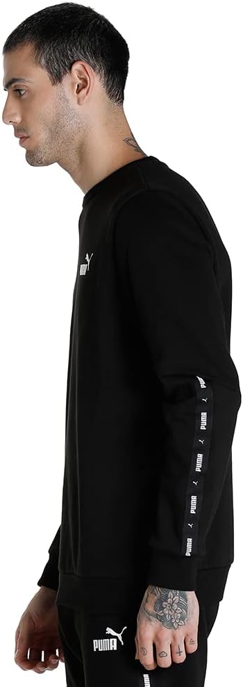 PUMA Herren ESS+ Tape Crew FL Sweatshirt S Puma Schwarz, S Puma Schwarz