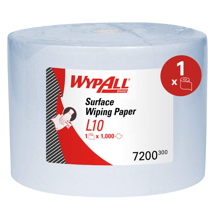 WypAll® L10 Reinigungstücher 7200, 1-lagige blaue Jumborolle für leichte Reinigungsaufgaben mit schn