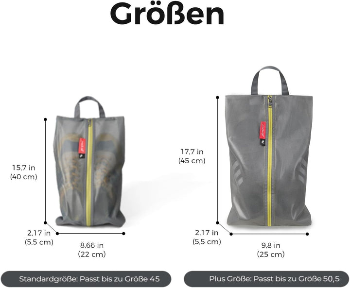 pack all Wasserfeste Reise Schuhbeutel, Schuhorganizer, Schuhtasche mit Reissverschluss, für Männer