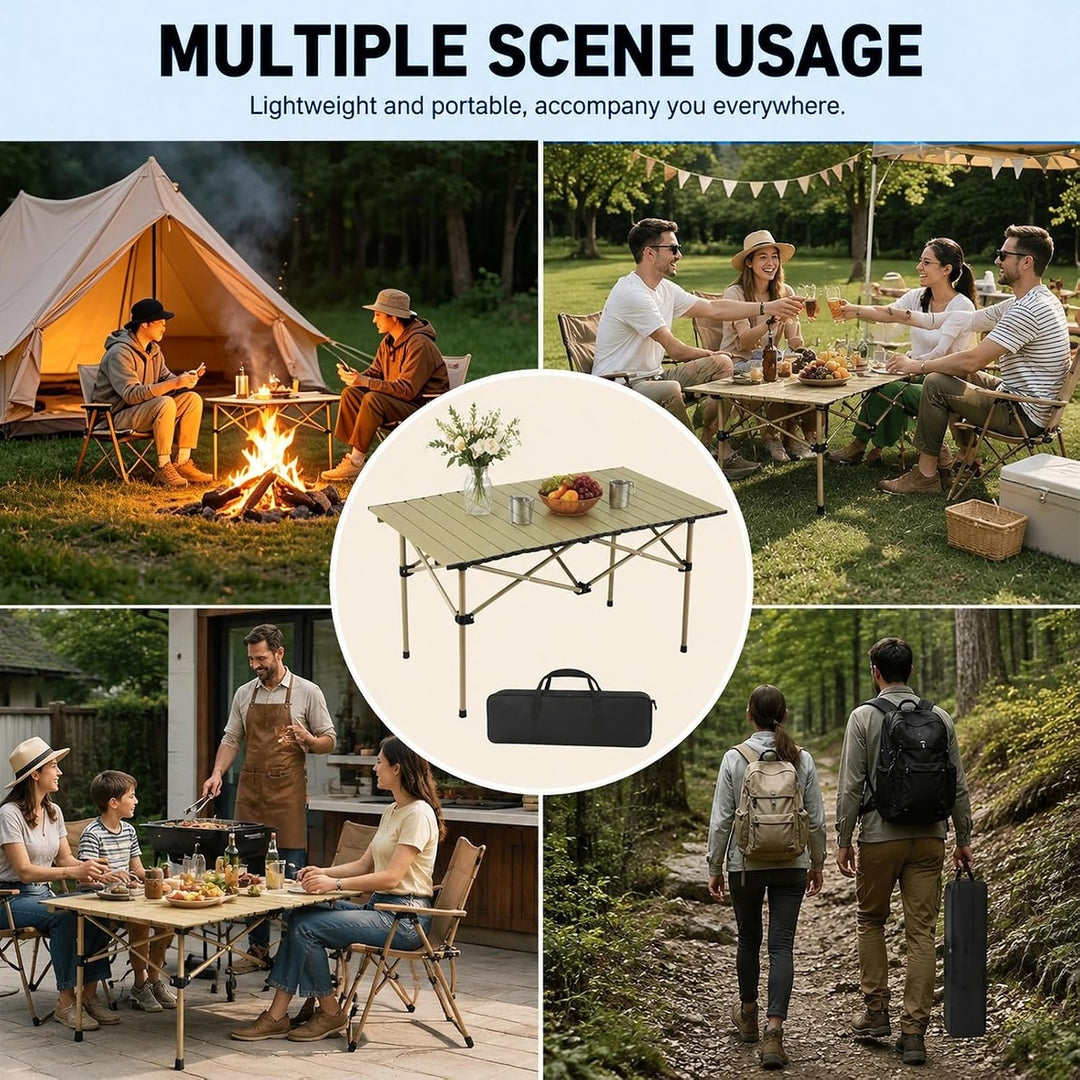 Campingtisch Klappbar, Klapptisch Camping, Campingtisch Faltbar mit Tasche für Picknick Kochen Wande