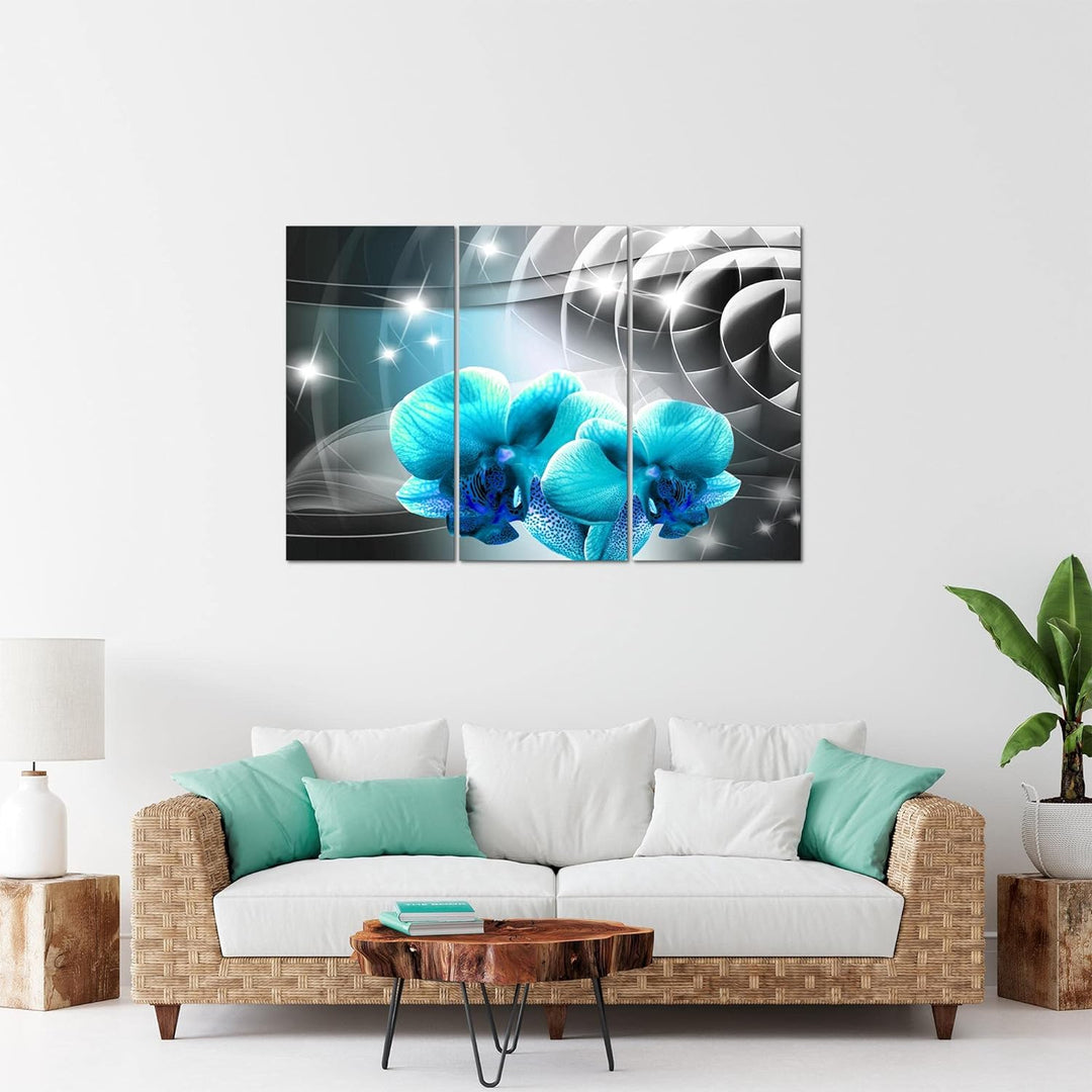 Runa Art Wandbilder Blumen Orchidee Bild XXL Wohnzimmer Schlafzimmer Türk Abstrakt 120 x 80 cm 3 Tei