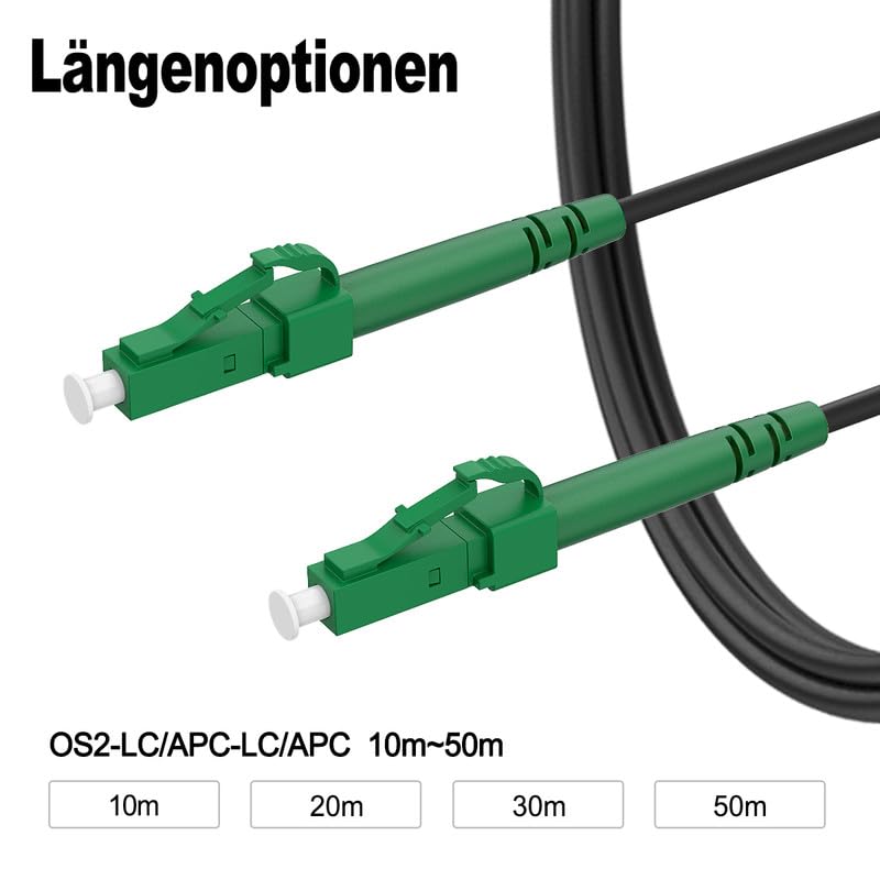 RamboCables 30M Gepanzerte Glasfaser-Kabel LC/APC auf LC/APC, Simplex Singlemode Gepanzerte Glasfase