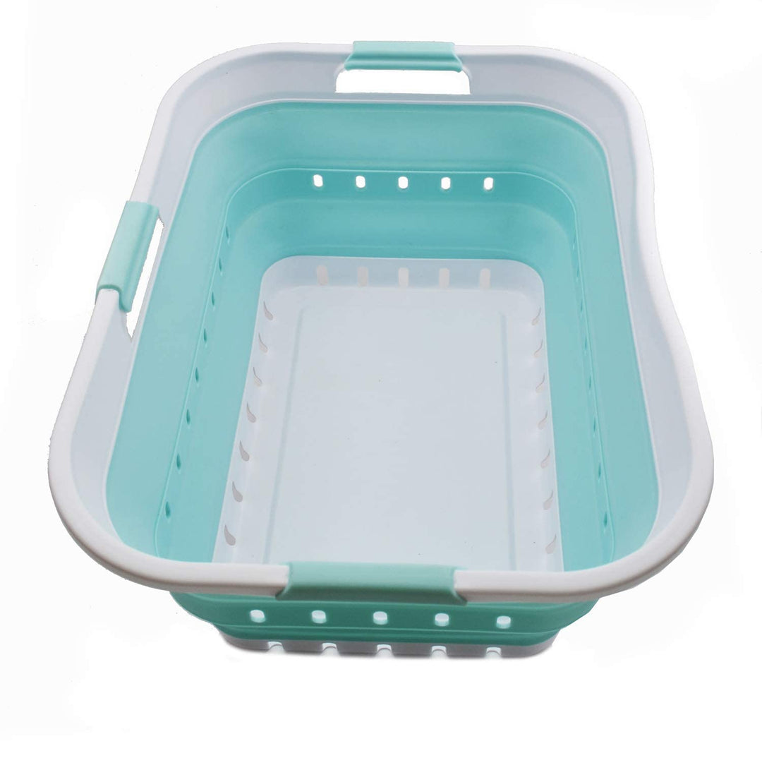 SAMMART 42L Collapsible Plastic Laundry Basket - Foldable Pop Up Storage Container/Organizer - Porta