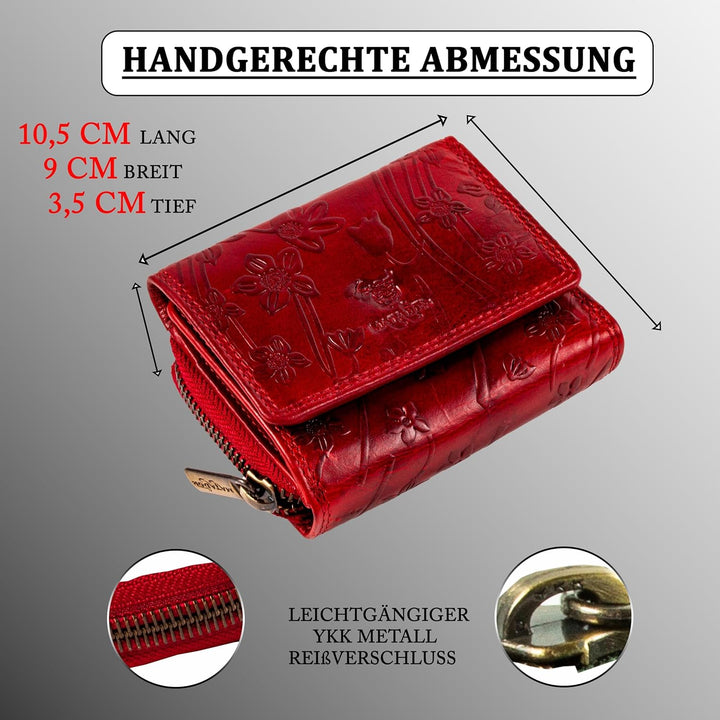 MATADOR Kleine ECHT Leder Geldbörse CHIQUITO Damen Portemonnaie Klein Frauen Geldbeutel TüV Geprüfte