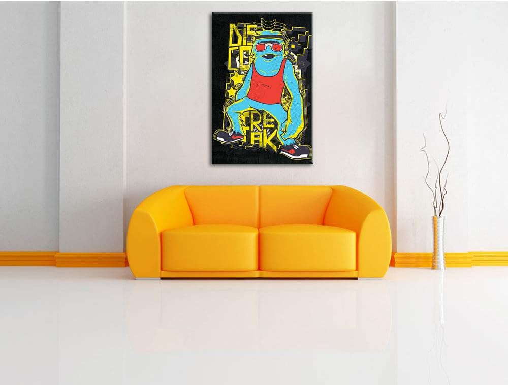 Dark Disco Freak black Leinwandbild Bild auf Leinwand, XXL riesige Bilder fertig gerahmt mit Keilrah